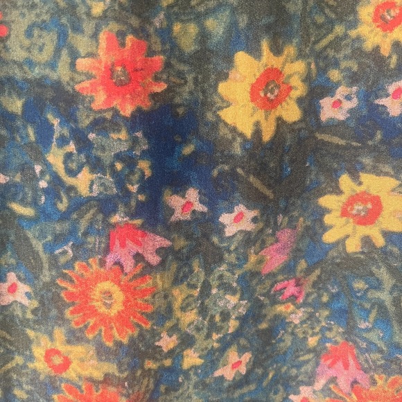 Natural Life Sz L Claire Maxi Dress Green Floral Short Sleeve Boho Sunflower - Picture 8 of 11